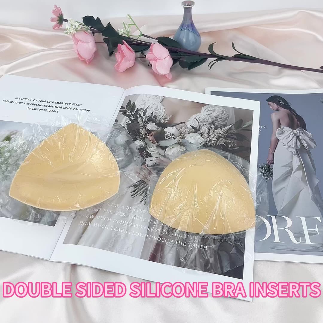 Triangle Reusable Breast Cleavage Sticky Inserts Push Up Silicone Double Sided Adhesive Bra Pads