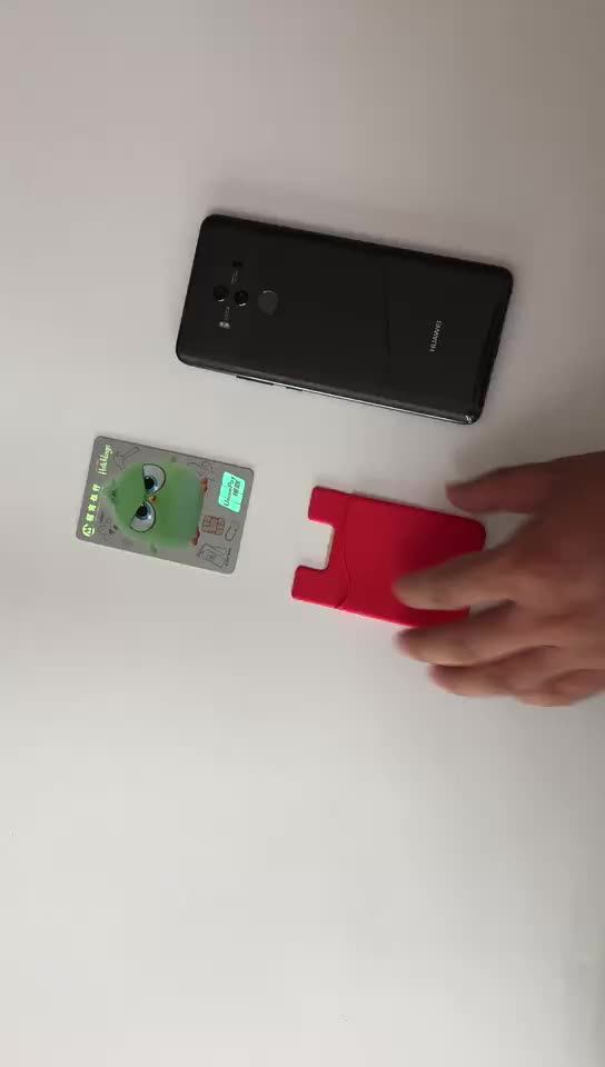 Customized Silicone Cell Phone Wallet Card Holder,Removable Sticker