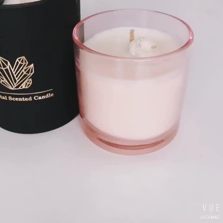 Wholesale Candles Custom Luxury Soy Wax Crystal Infused Scented Candles
