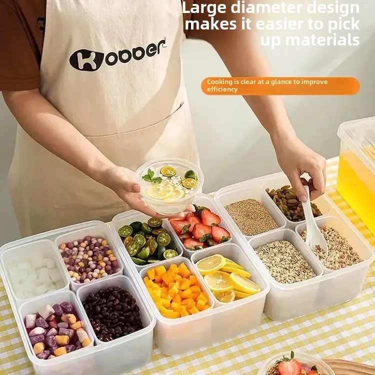 Cold Powder Ice Powder Stall Tool Bucket Ice Powder Ingredients Box Commercial Sealed with Lid Fresh-keeping Box Storage Box