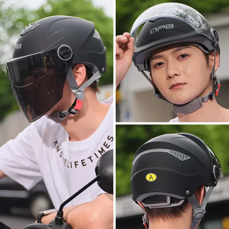 DFG3C certification electric car helmet men's and women's summer sun protection battery motorcycle half helmet summer helmet