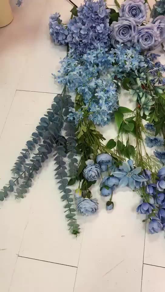 Hydrangea Factory Blue Wedding Flowers Baby Blue Rose Artificial Sky