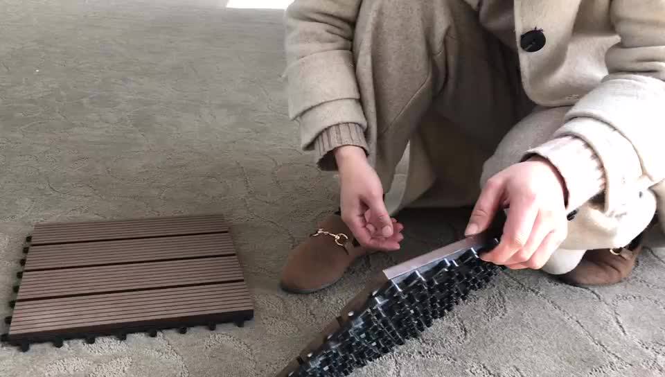 Wood Plastic Composite Grid Flooring Wpc Interlocking Wood Tile Decking