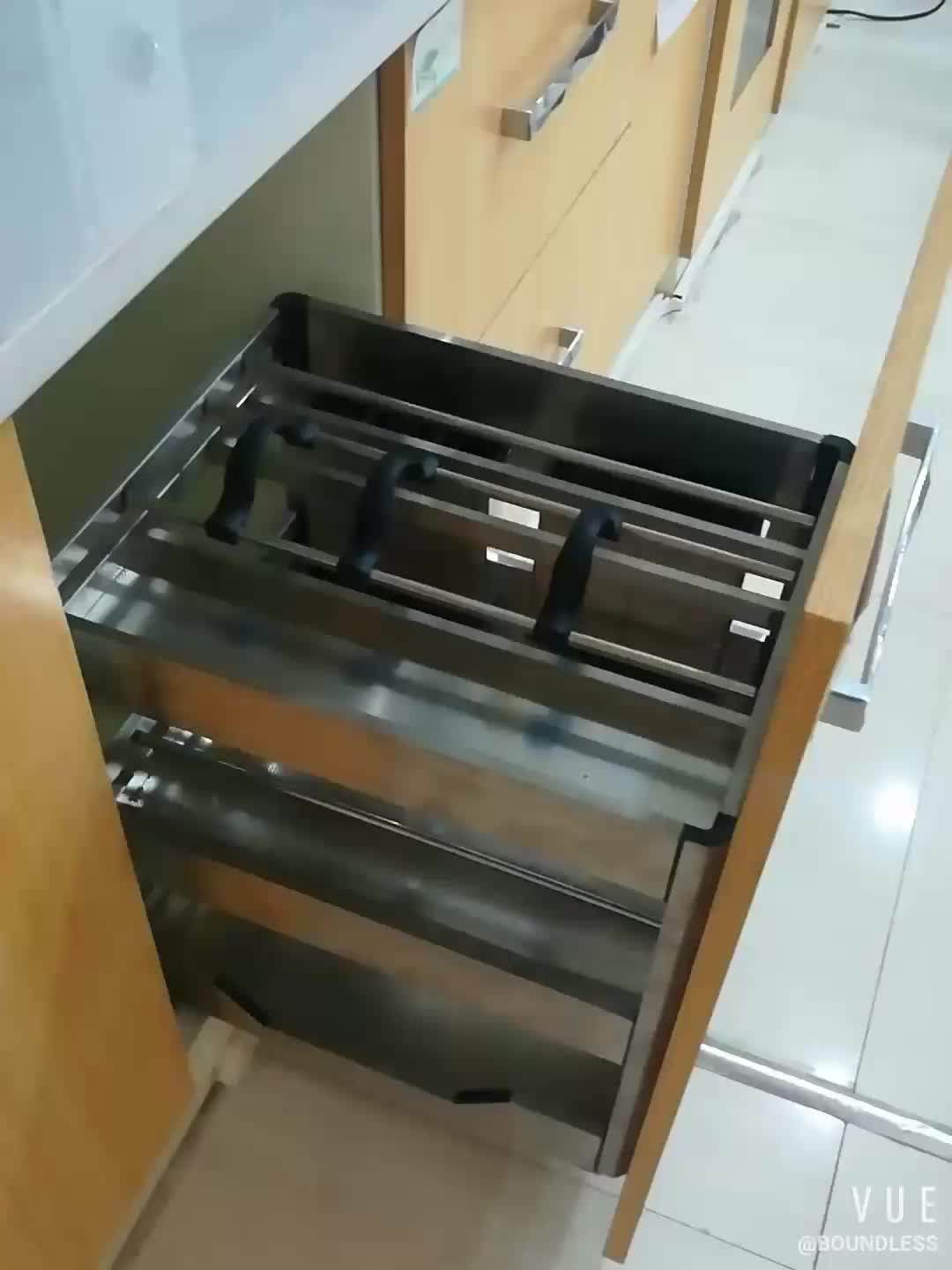 Kitchen Accessory Stainless Steel Pull Out Kitchen Dish Rack Organizer For Under Sink