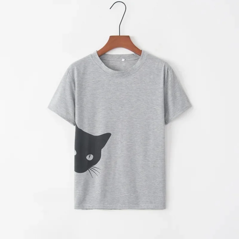 Футболка с коротким рукавом и круглым воротом, AliExpress, европейский стиль, 2020 год, принт, облегающий