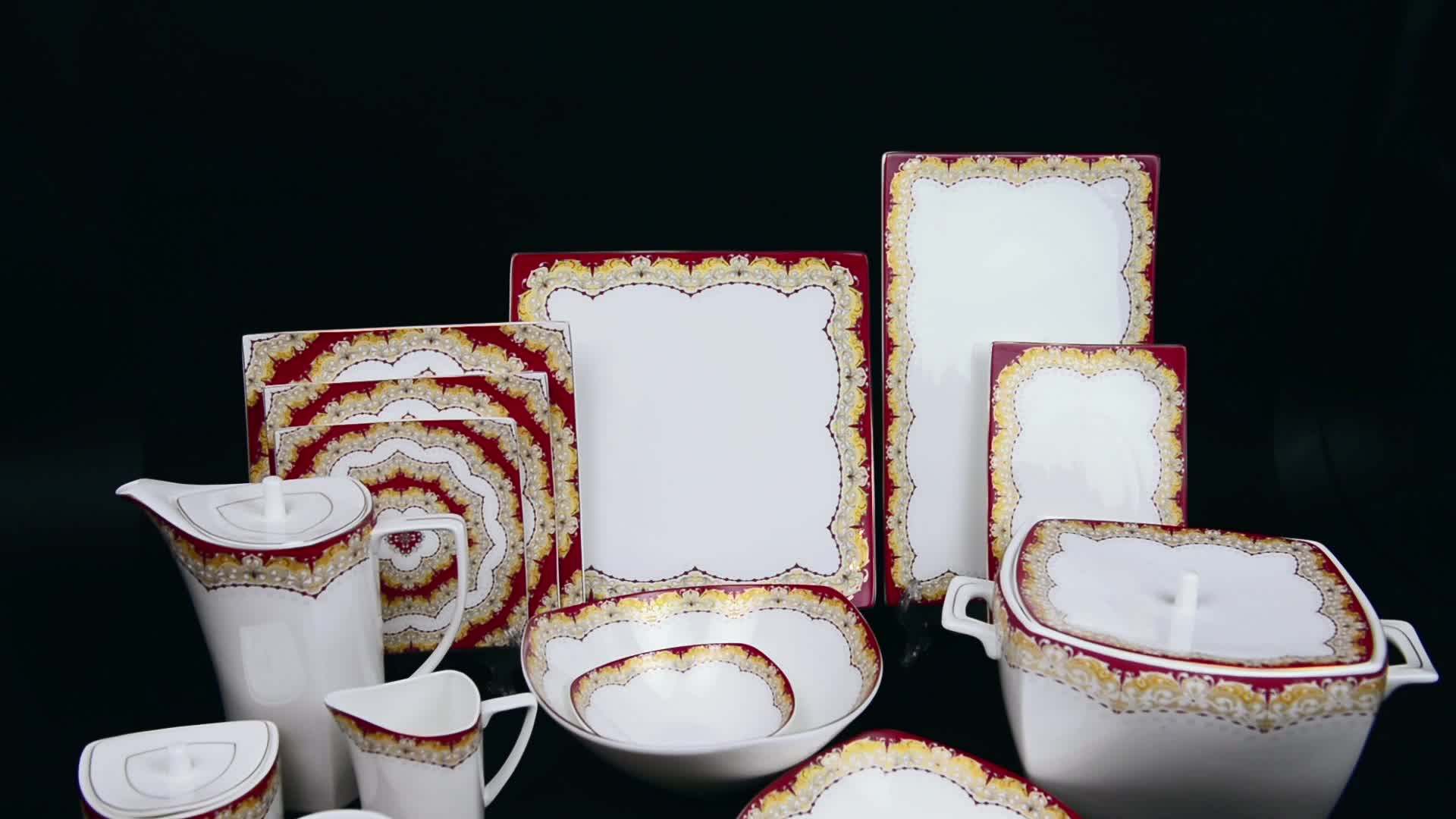 125pcs Fine Bone China Dinner Set Egypt Mark Home Ware Dinnerware Set