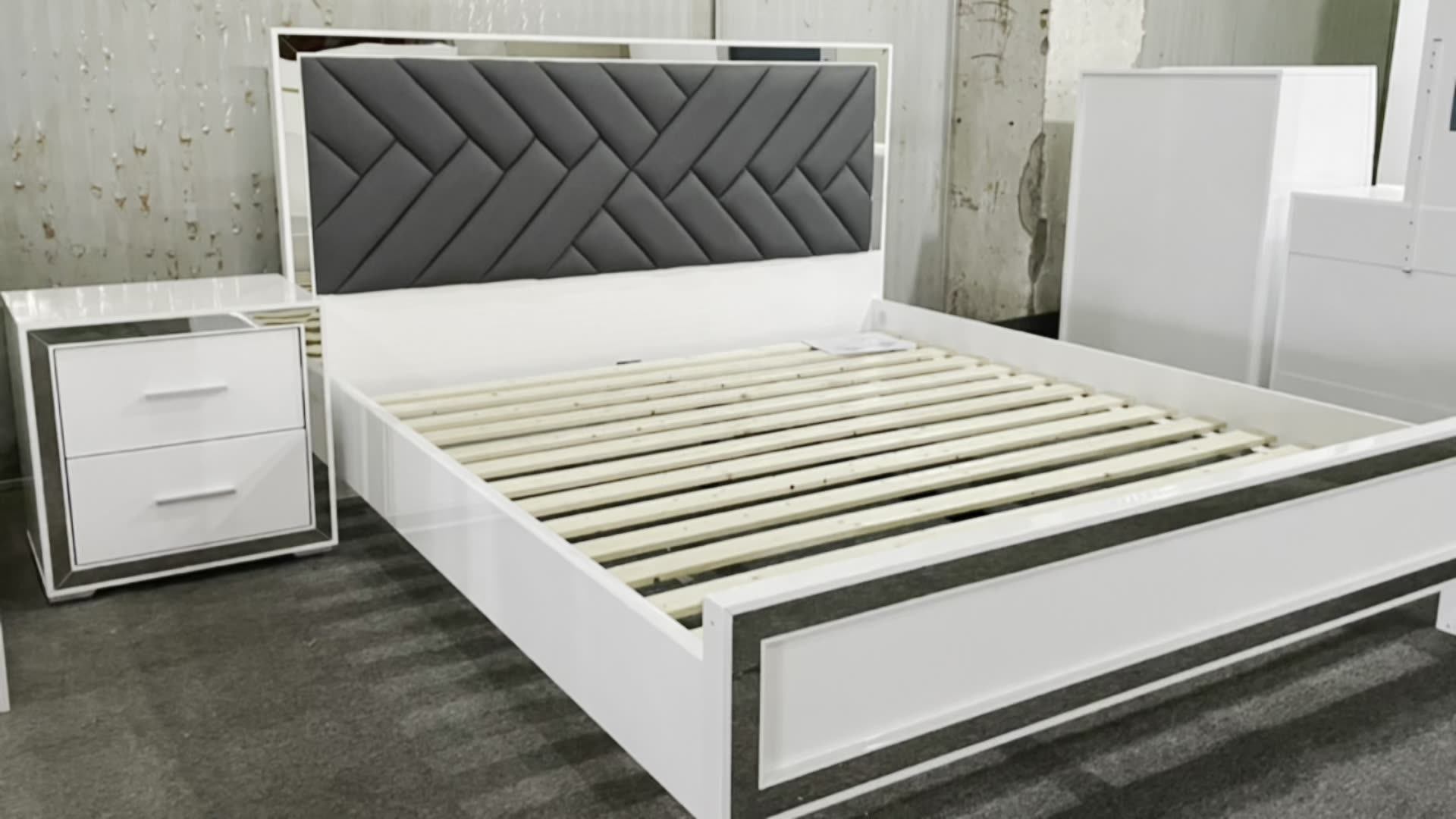 Nova 20jeaa001 Mirror Design Queen Bedroom Set King Size Bed Furniture