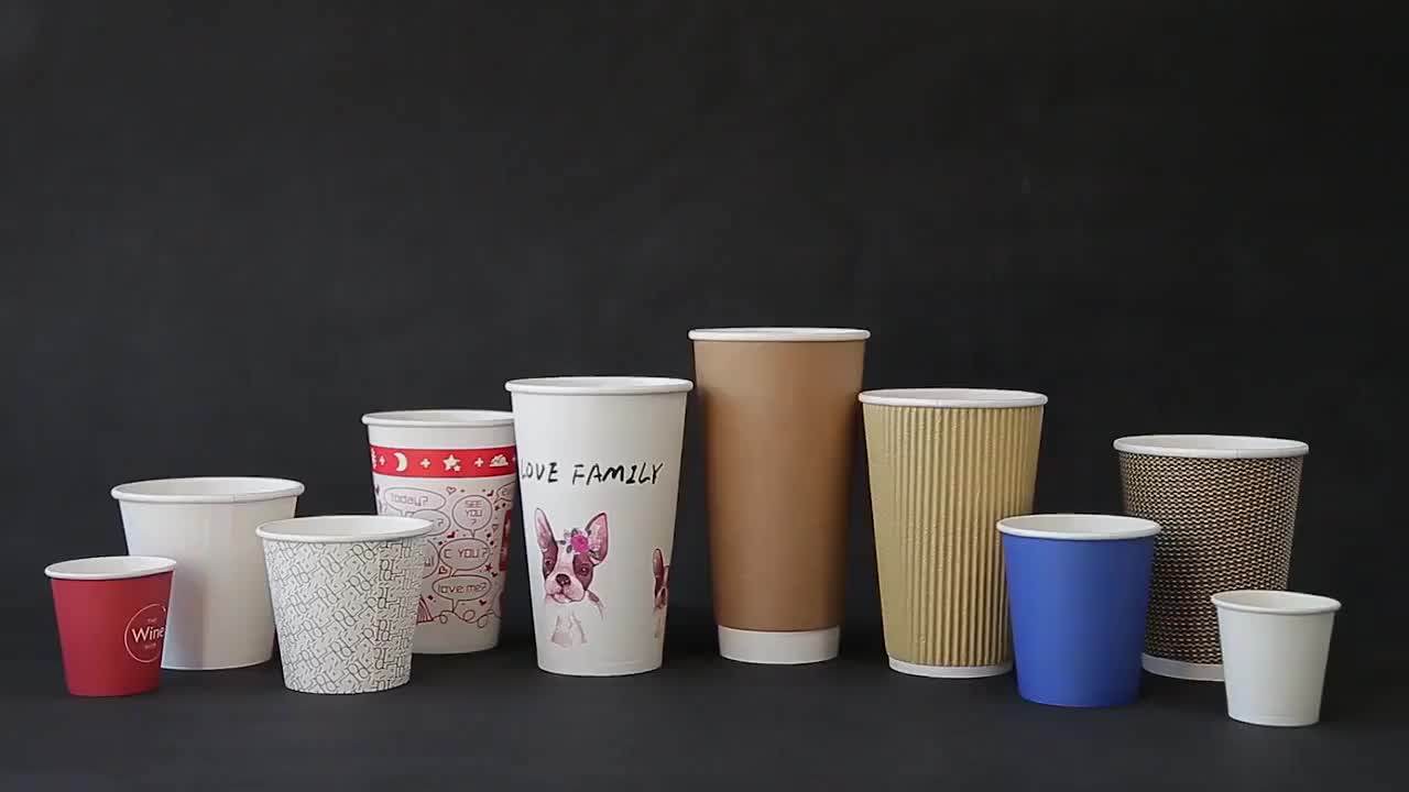 Ali Cafe Coffee Double Wall Paper Cups With Lids Wholesale Paper Coffee