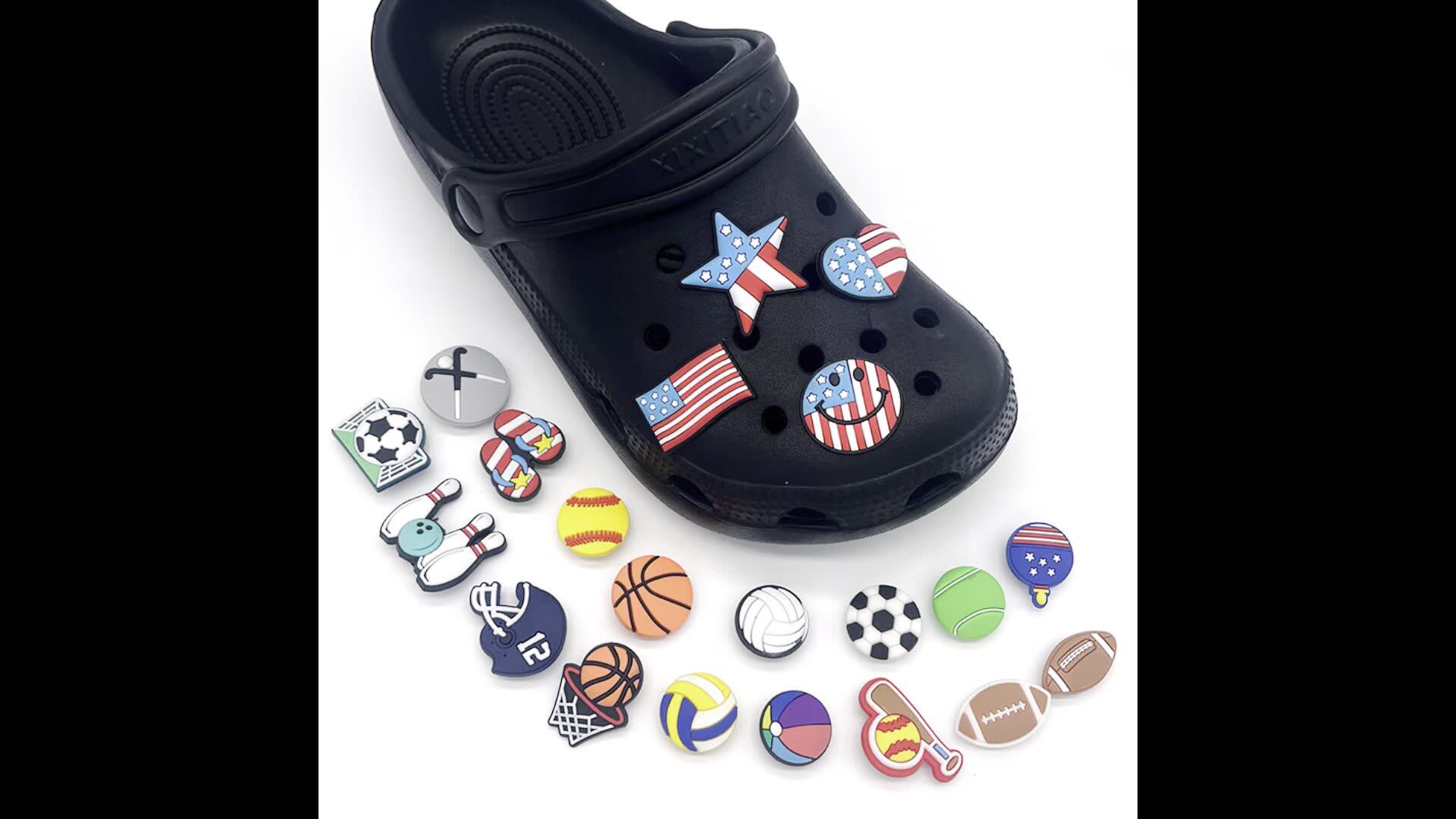 Anck 2024 Football Soccer Shoe Charms Sports Team Pvc Shoe Decorating