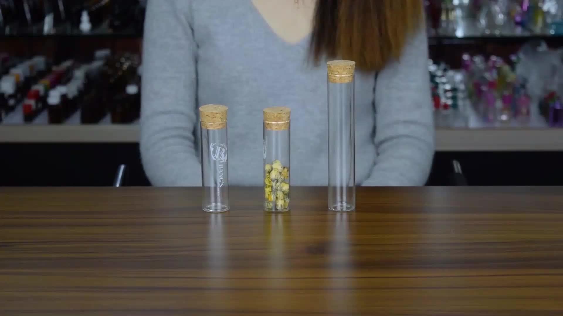 30ml 50ml Clear Laboratory Testing Glass Tube Bottle Vial With Wooden