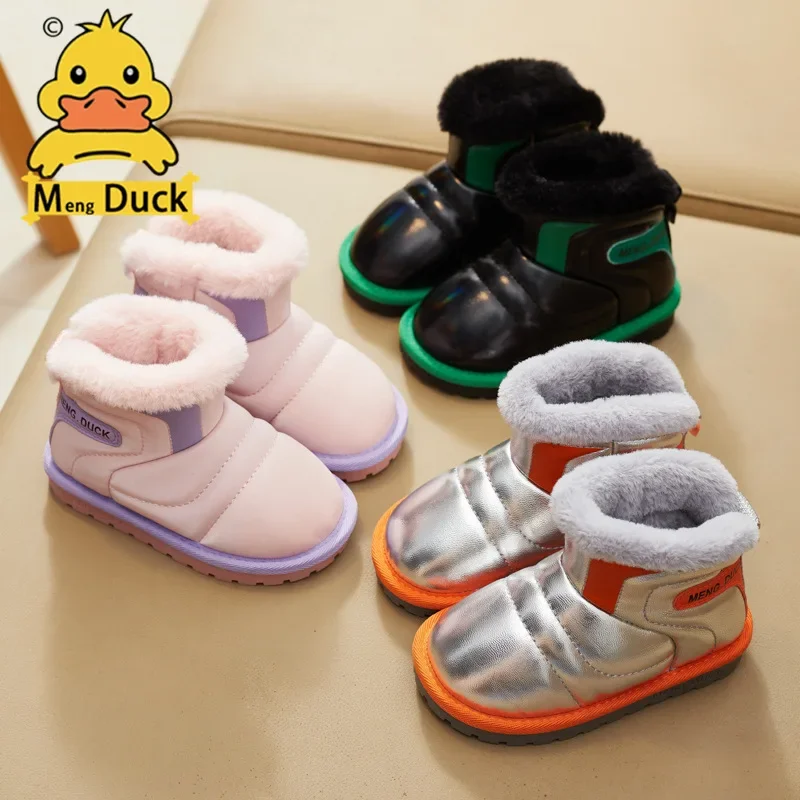 Водонепроницаемые флисовые тёплые зимние низкие ботинки для мальчиков B.Duck, обувь для раннего возраста, мягкая подошва