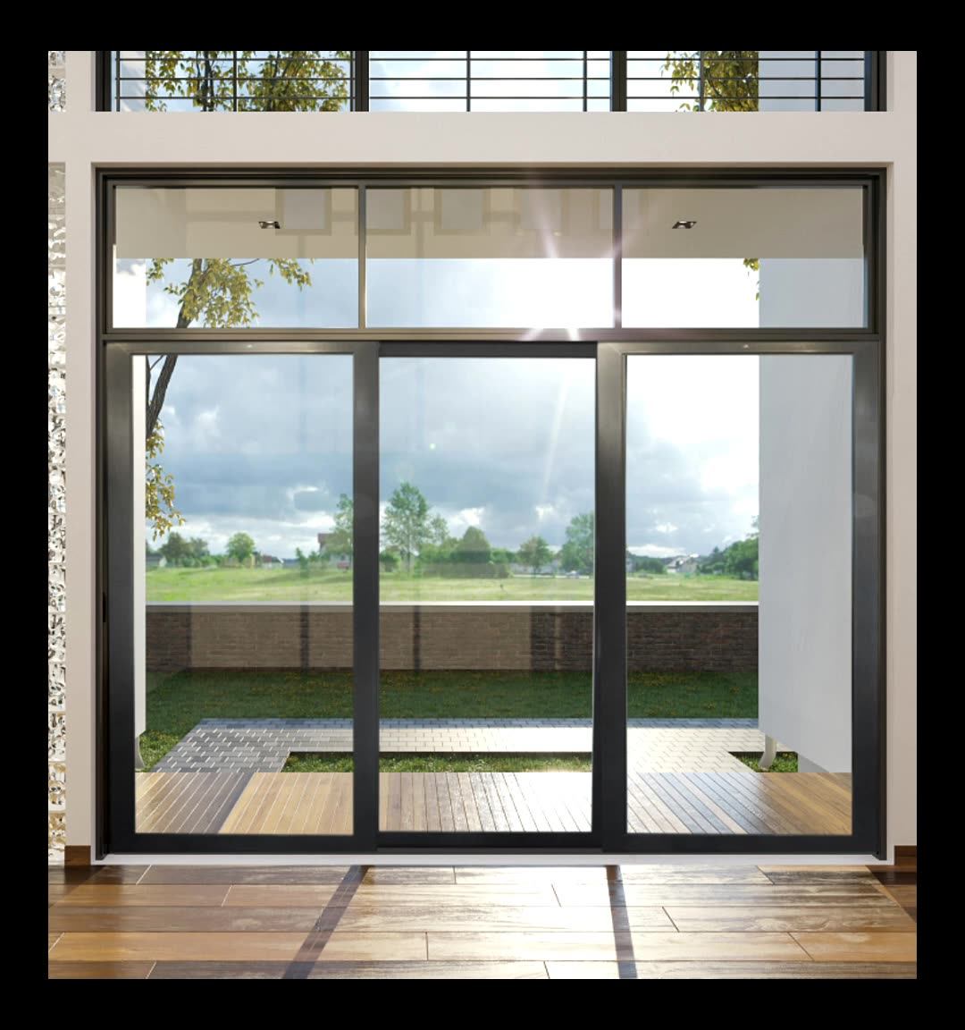 Thermal Break Double Glazing Custom Wholesale Large Glass Sliding Doors