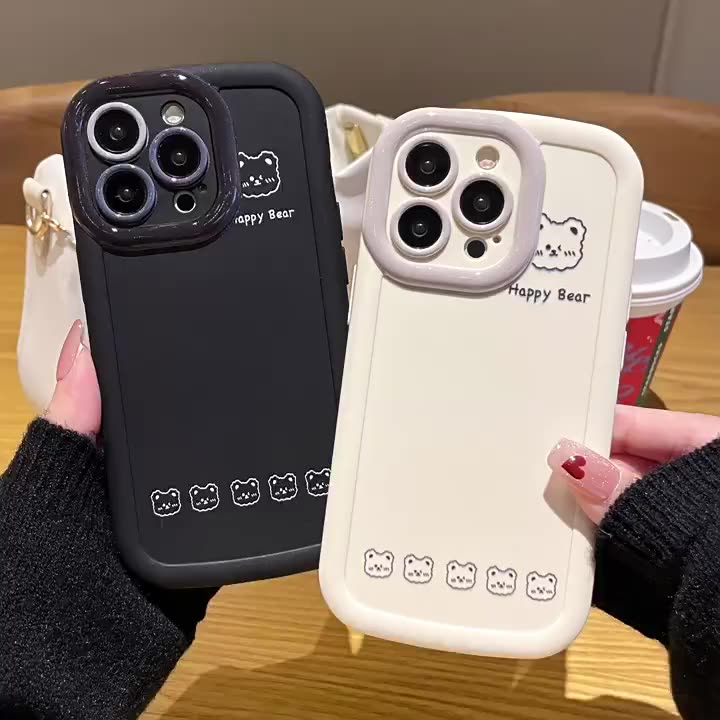 韩国潮牌小熊头例例如手持壳、苹果15 Pro Max/14 Pro全部包防摔硅胶软壳，萌翻少女心