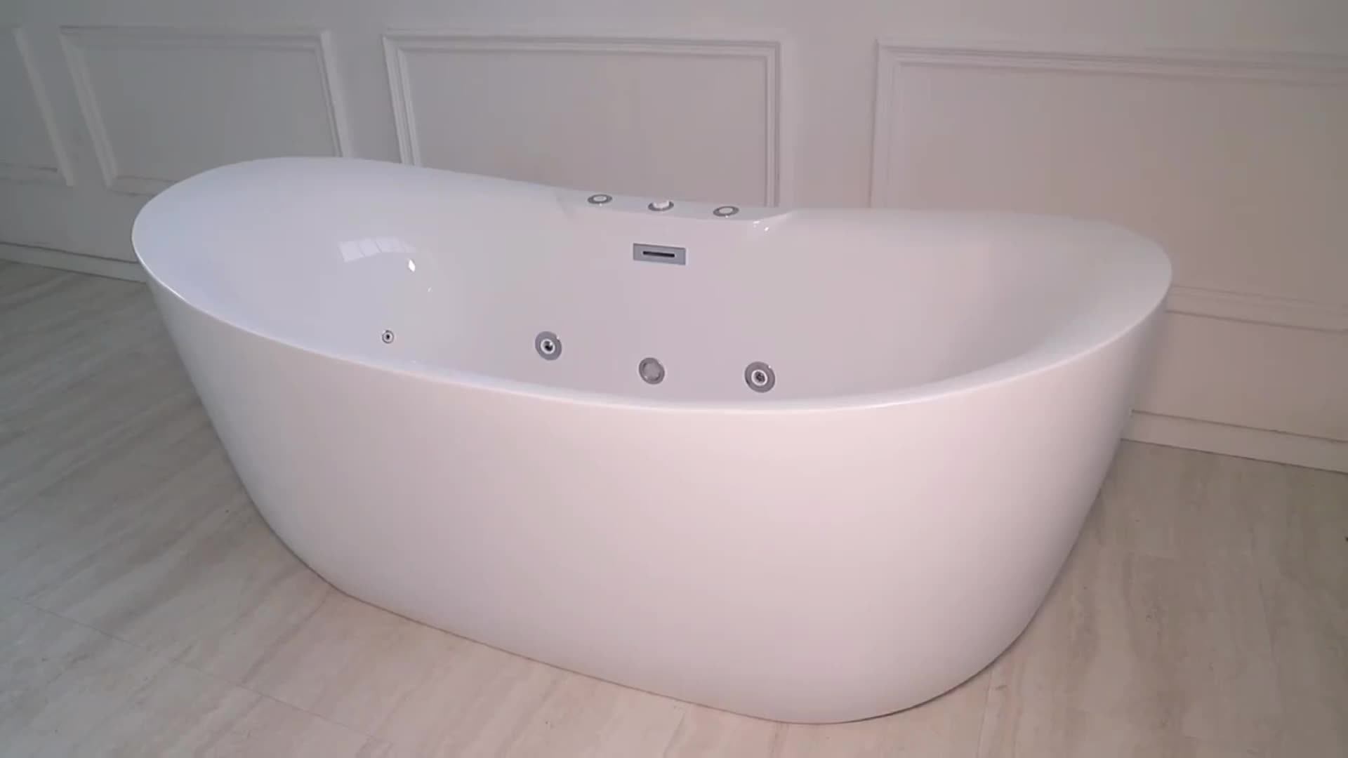 Hot Selling Indoor Free Standing Alone Jet Whirlpool Acrylic Spa Hot Tub Jetted Tub Ozone Air