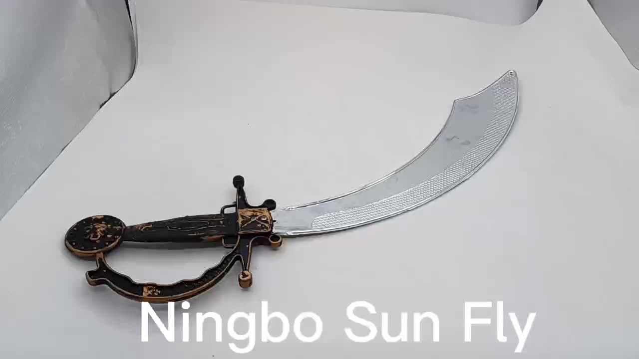 Simulation Kids Plastic PP Pirate Sword Halloween Plastic Pirate Scimitar  Cosplay Props Pirate Sword, image size:1280x720