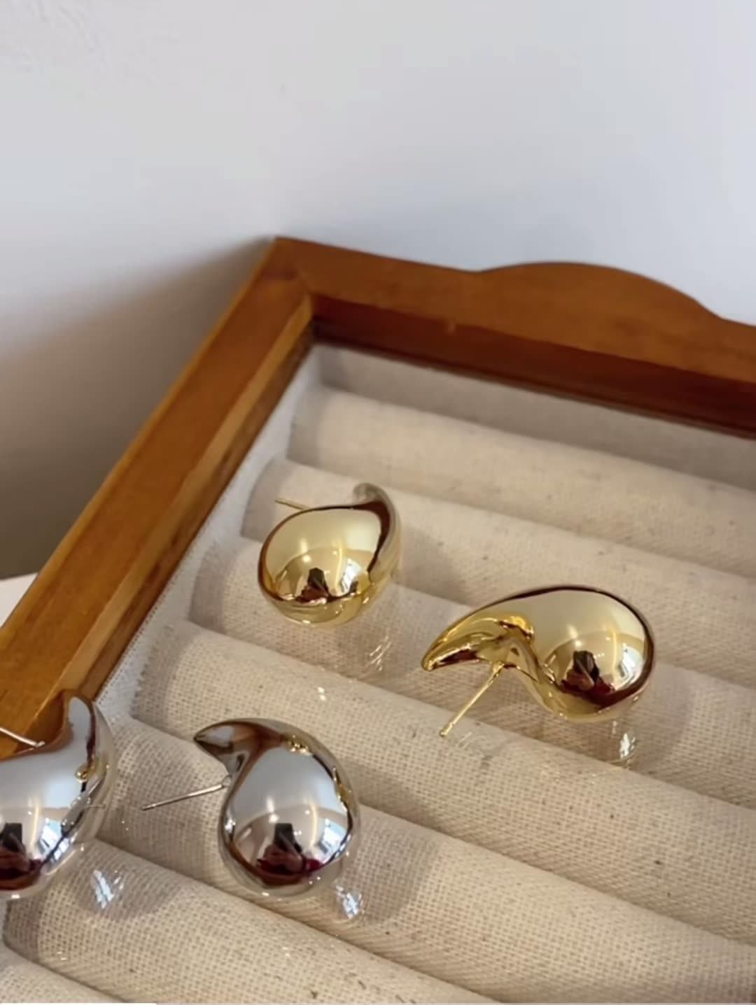 Fashion Stainless Steel Jewelry 18k Gold Plated Earrings Shape Jewelry Bulk Drop Droplet Shaped