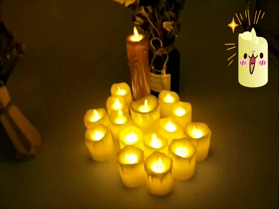 Mini Plastic Moving Flame Led Candle Led Flameless Tealight Candle