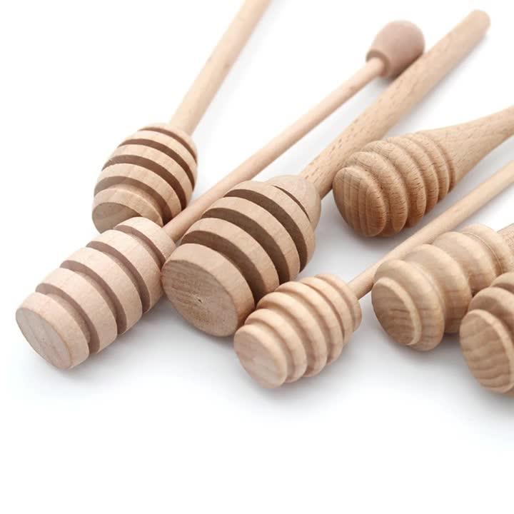 Reusable Wooden Pot Swizzle Dipper Stirring Stick Solid Wood Honey