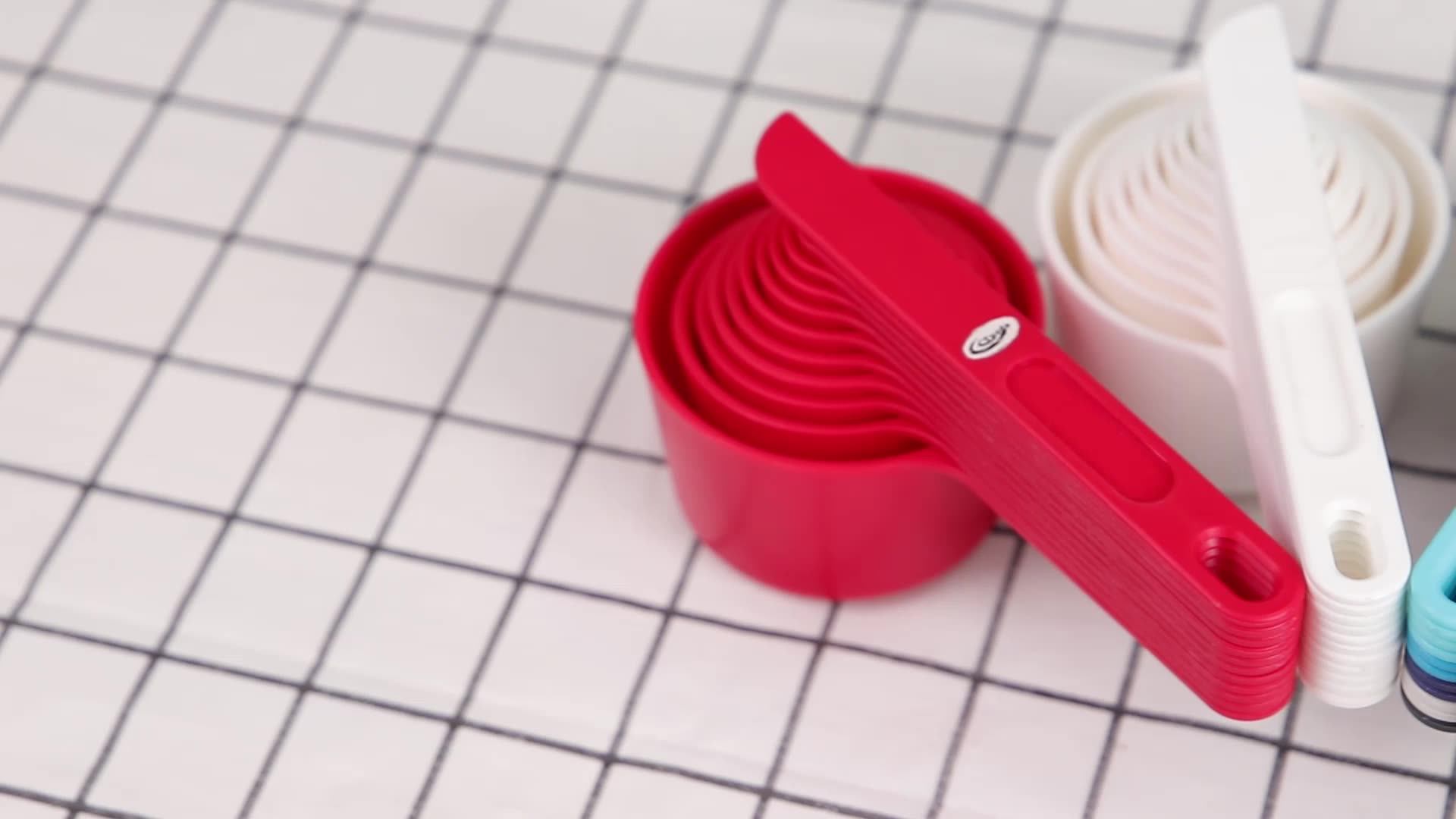 Microwave Safe 10 Piece Plastic Measuring Cups And Spoons Set Kitchen