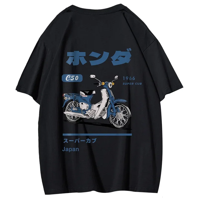 American 350G heavy pure cotton short-sleeved T-shirt men's spring trendy brand loose couple versatile casual shirt