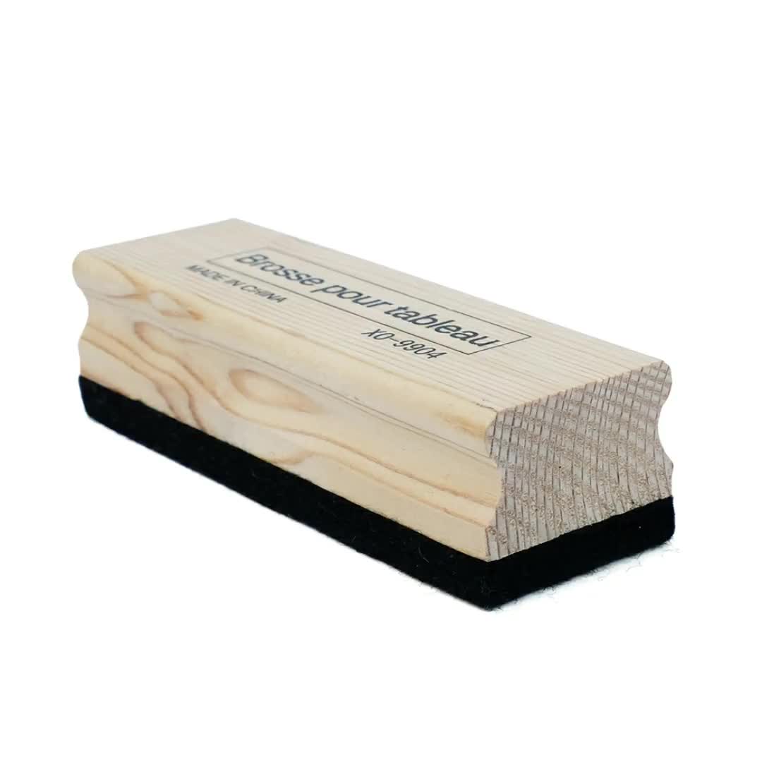 KW1169 Wooden Grip Black board Eraser with Felt Pad 