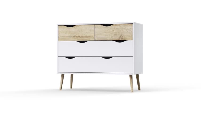 Big Lots Modern Wooden Luxury Wooden 4 Drawer Chest White And Oak