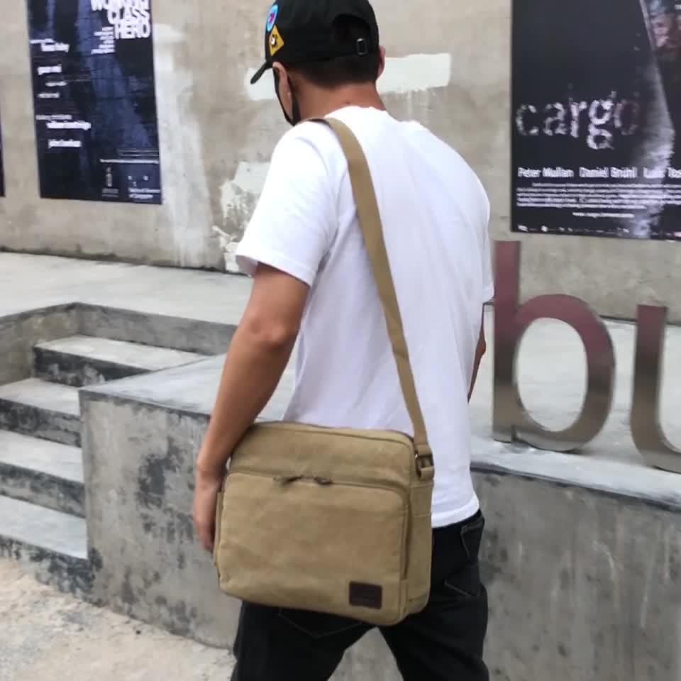 2020 Fashionable High Quality Wholesale Canvas Messenger Bag Sling Side