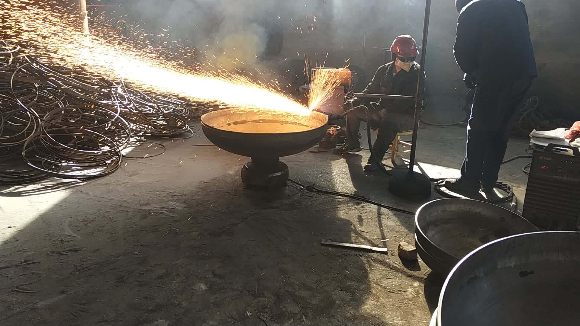 Steel Round Wood Burning Fire Pit Half Round Hollow Ball Steel