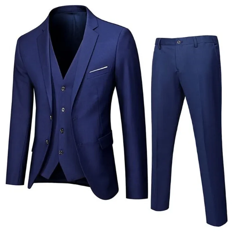 Summer suit men's business casual jacket coat professional formal work interview suit three-piece suit fashion