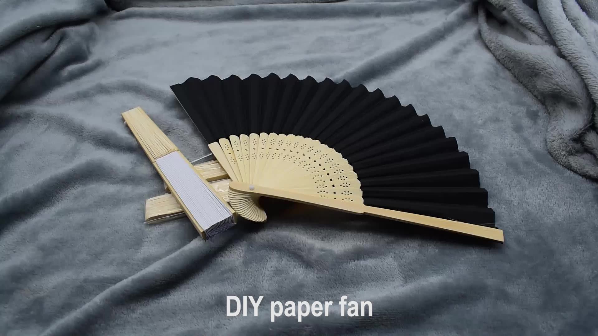 Personalized Engrave Wedding Favor White Paper Fan Customized Name