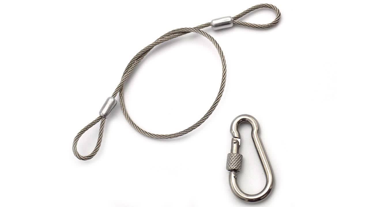 High Tensile 316 Stainless Steel Wire Rope Assembly With Hooks For