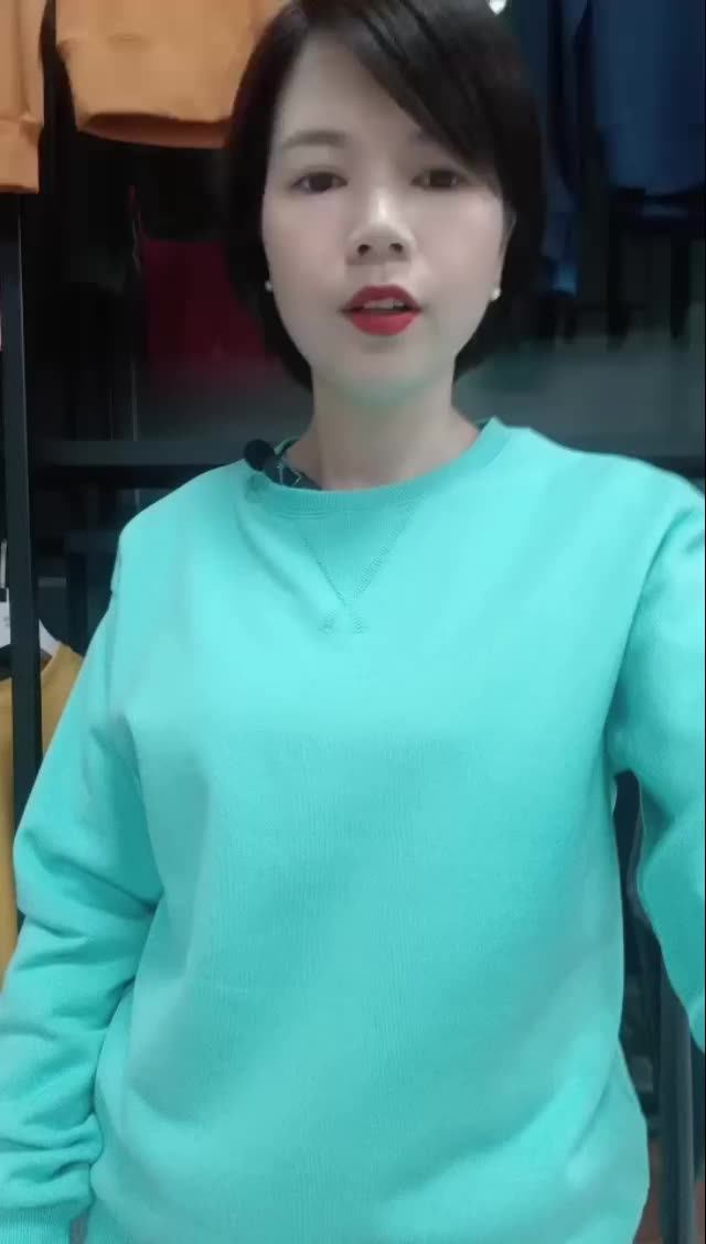 Neck 380g Cotton Sweater Custom Printing Logo Hedging Party Class