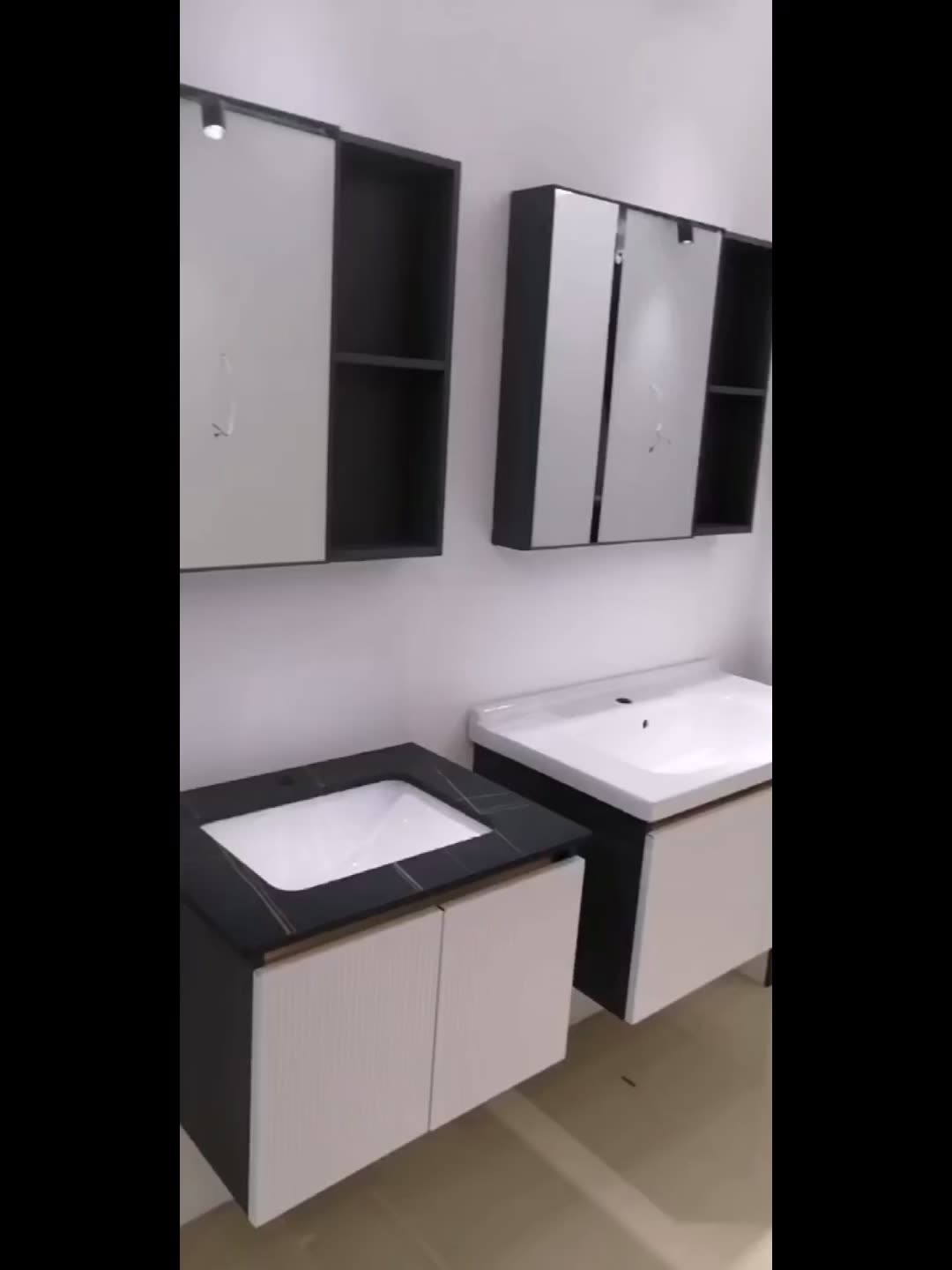 Modern simple rock board bathroom cabinet combination Powder room Marble sink table Intelligent mirror Wash basin Wash basin