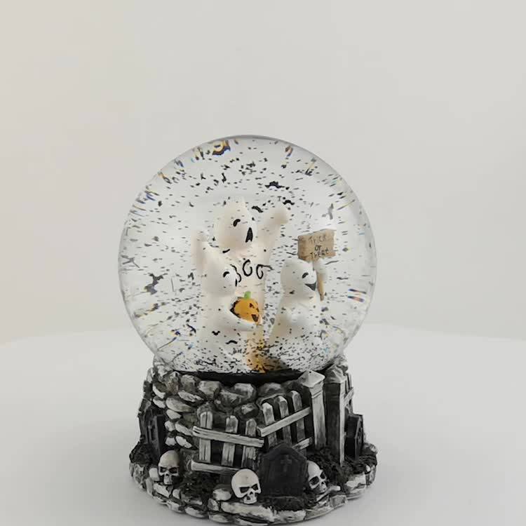Custom Made Logos Christmas Snow Globe Polyresin Base Glass Halloween