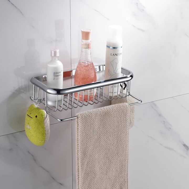 Wall Mount Brass Bathroom Wire Basket Hanging Shower Shelf Bathroom