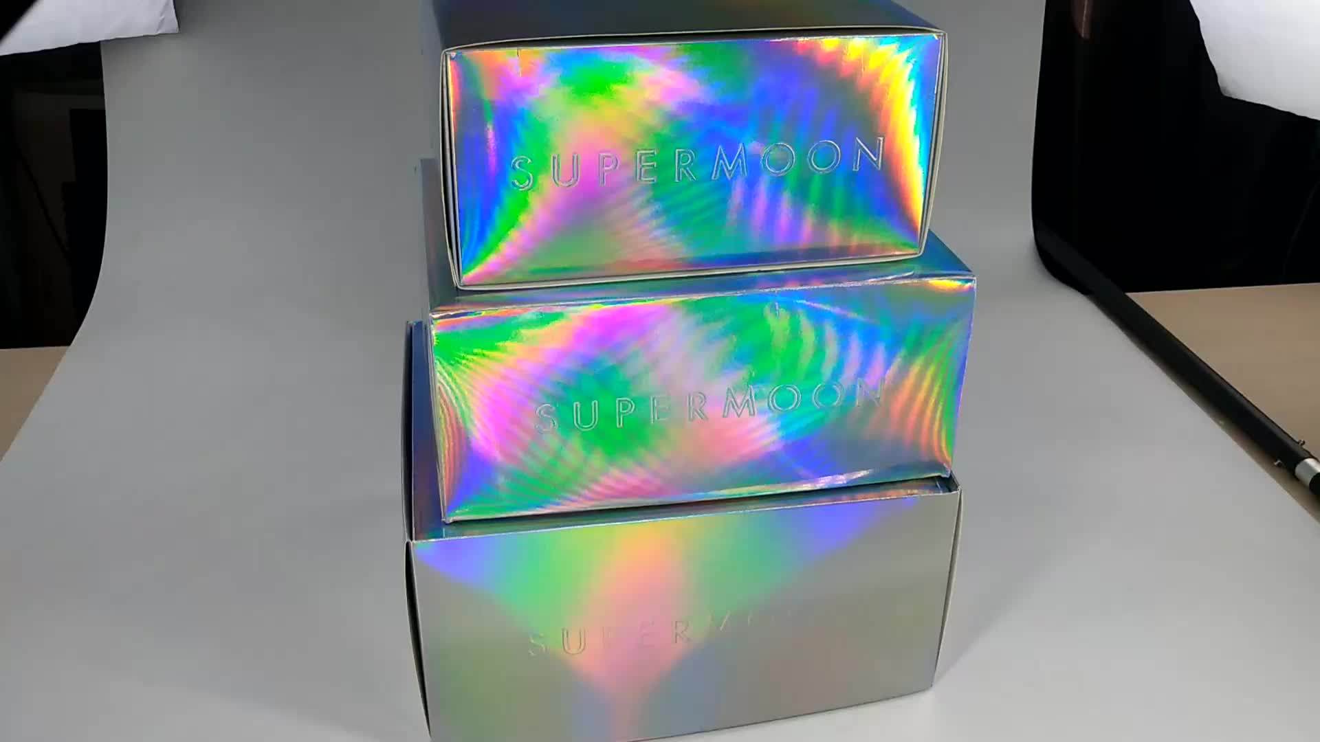 Popular Design Logo Printed Foldable Iridescence Holographic Foil Gift