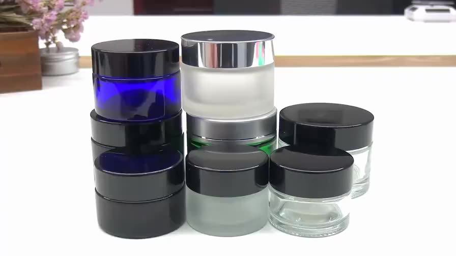 1 Oz Frosted Glass Candle Straight Sided Jar With Smooth Black Lined Caps Frosted Jars Glass