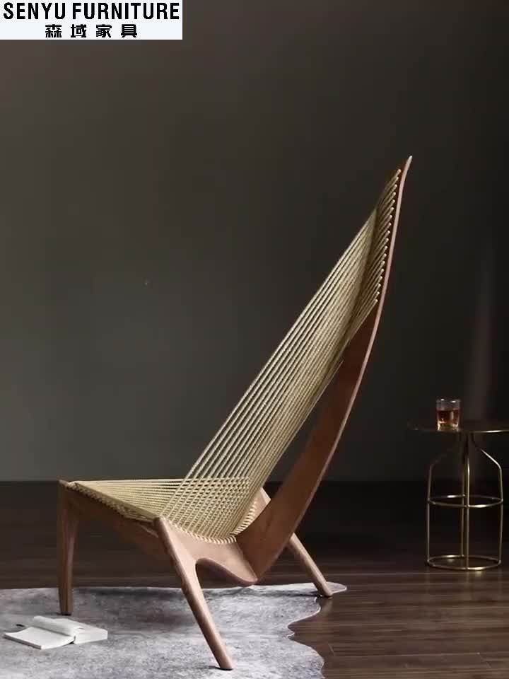 Modern Solid Wood With Rope Lounge Chair In Living Room Buy Chair