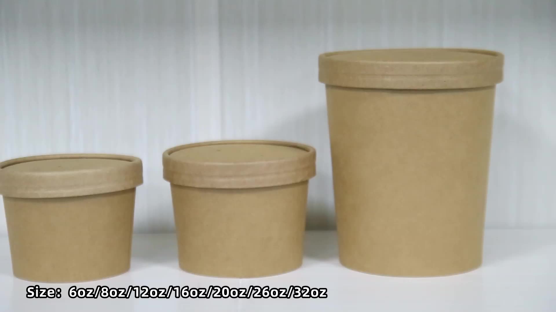 Brown Kraft Cardboard Soup Containers Disposable Paper Food Container