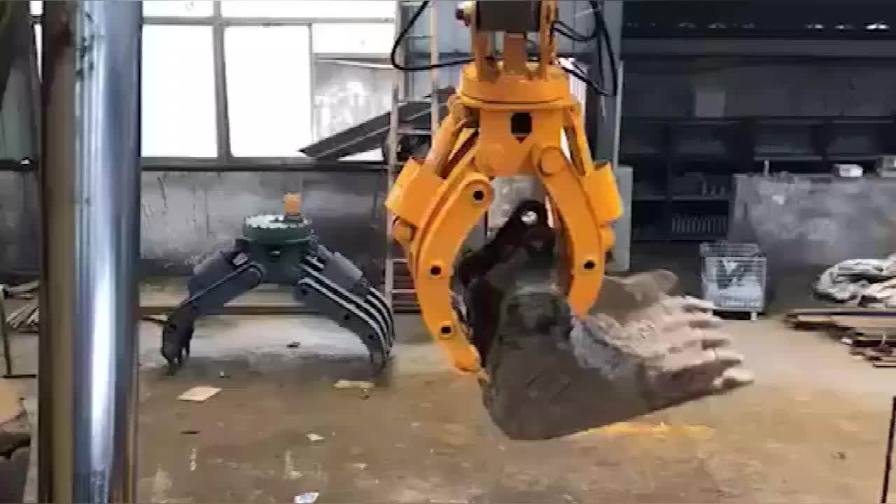 Mini Excavator Rotatory Grapple 360 Degree Motor Hydraulic Grapple