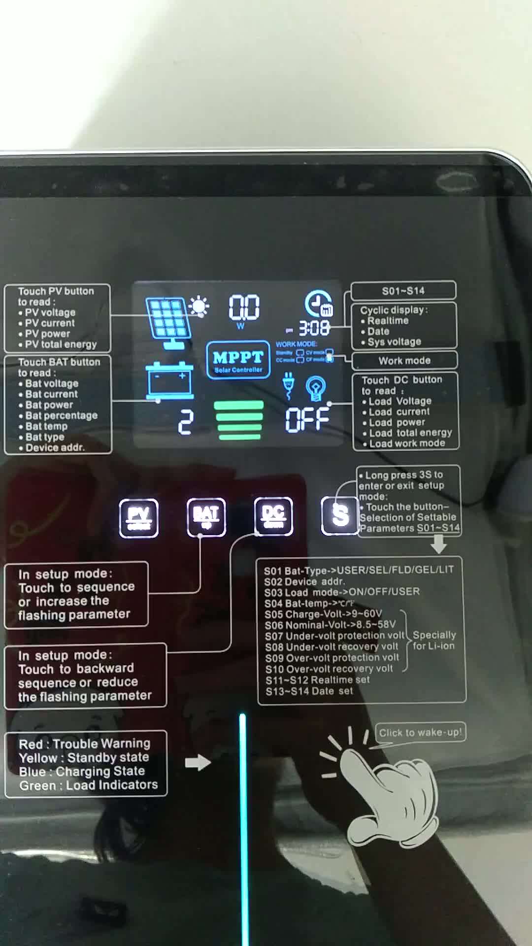 Regulador Solar Mppt Controller 50a 60a 12v 24v 36v 48v Auto Work 150v