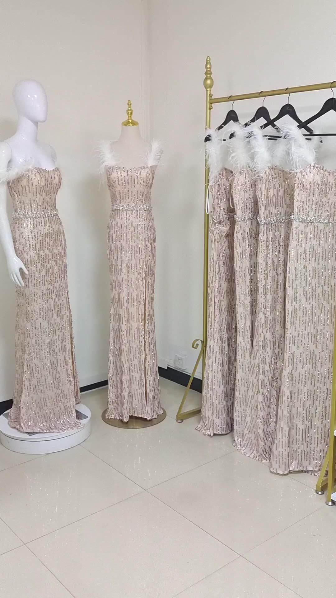 Sequined Maxi Women Party Dress 