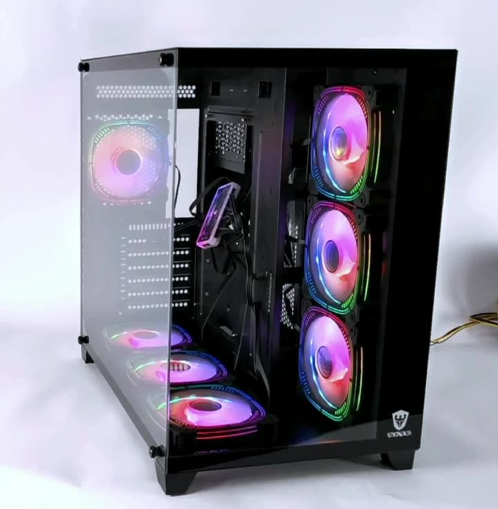 Sate(k896 7fans)oem New Design Tempered Glass Computer Case & Towers ...