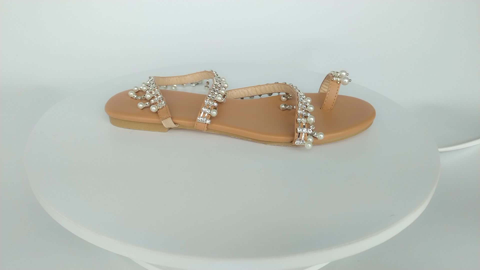 flat pearl bead sandals