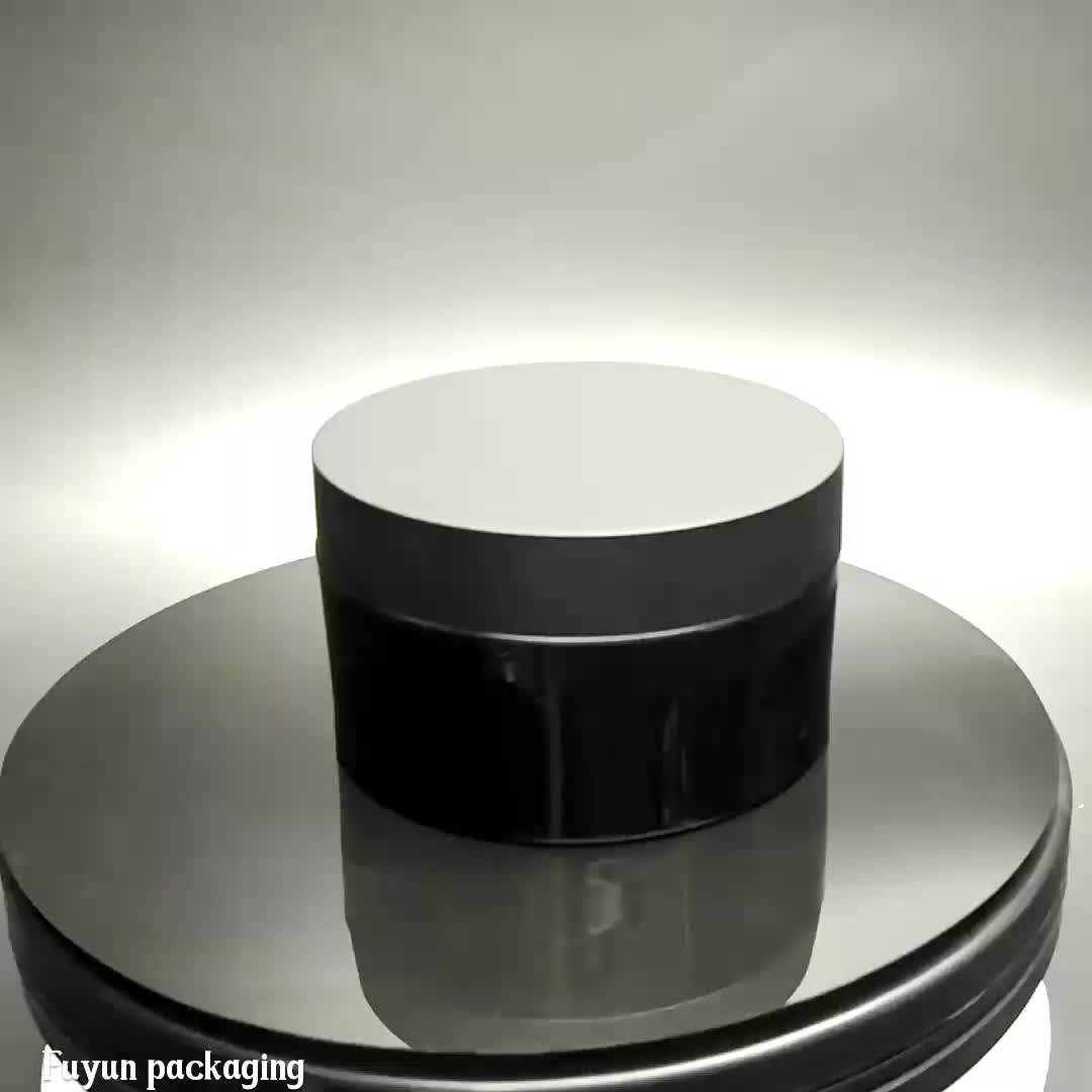 Fuyun 120ml Empty Plastic Pet Cosmetic Container Black Jar With Black