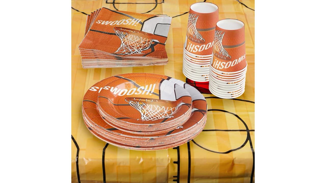 Rugby 24 Guests Eco Friendly Disposable Tableware Set Party Paper Plate