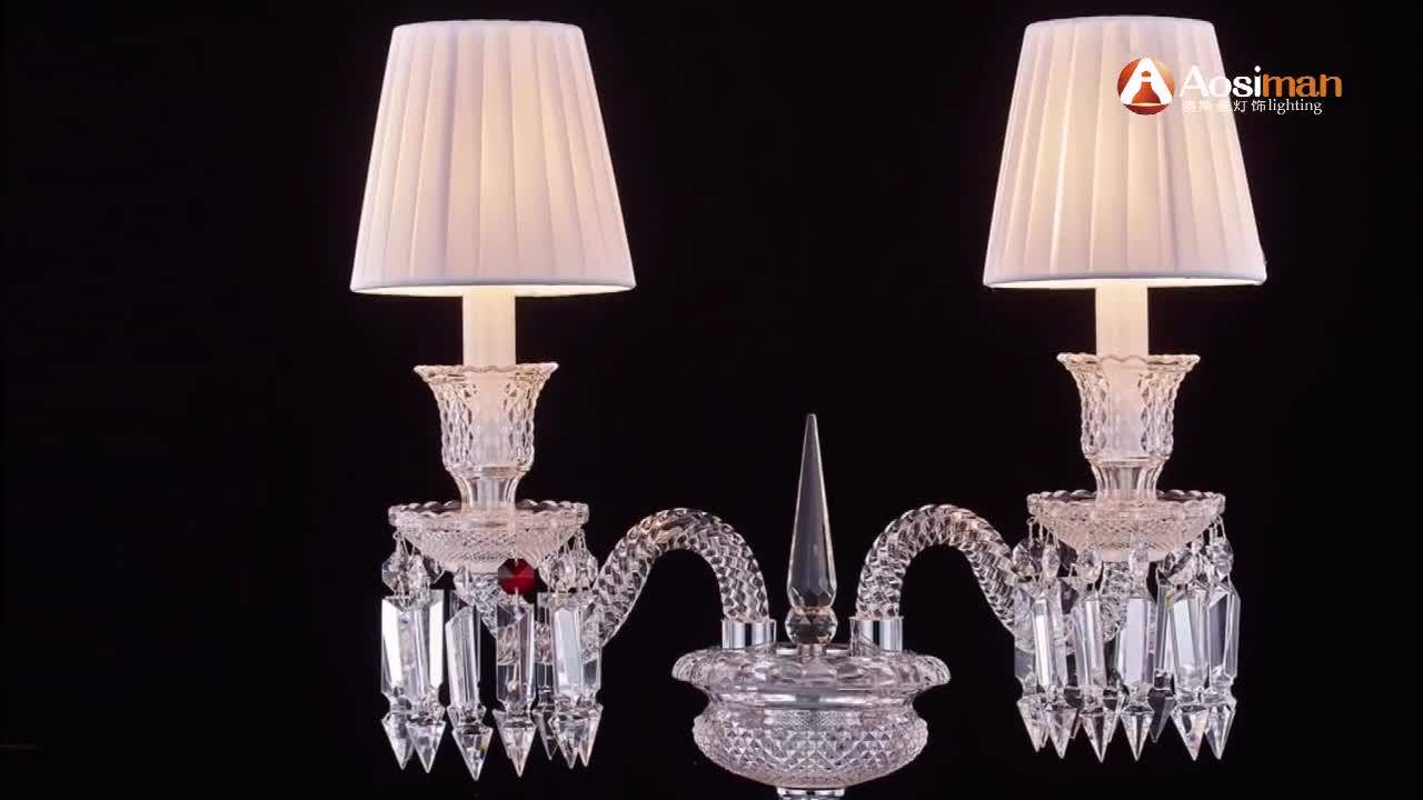 3 Light Crystal Table Lamp With White Lampshade Buy Crystal Table