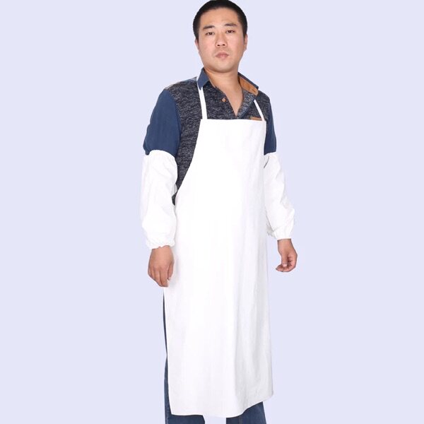 Waterproof oil-proof leather PU apron restaurant Kitchen Dishwashing work White black thickened without dropping leather Tai Wai waist