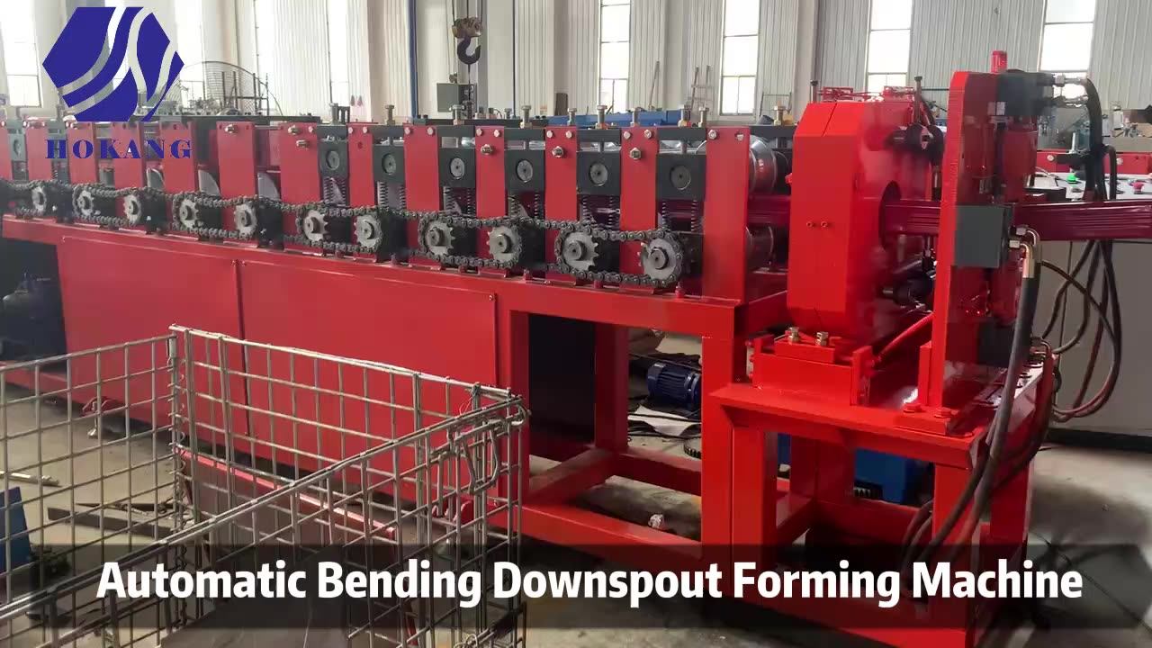 Aluminium Square Roof Gutter Downspout Elbow Machine Rain Steel Downspout Roll Forming Machine