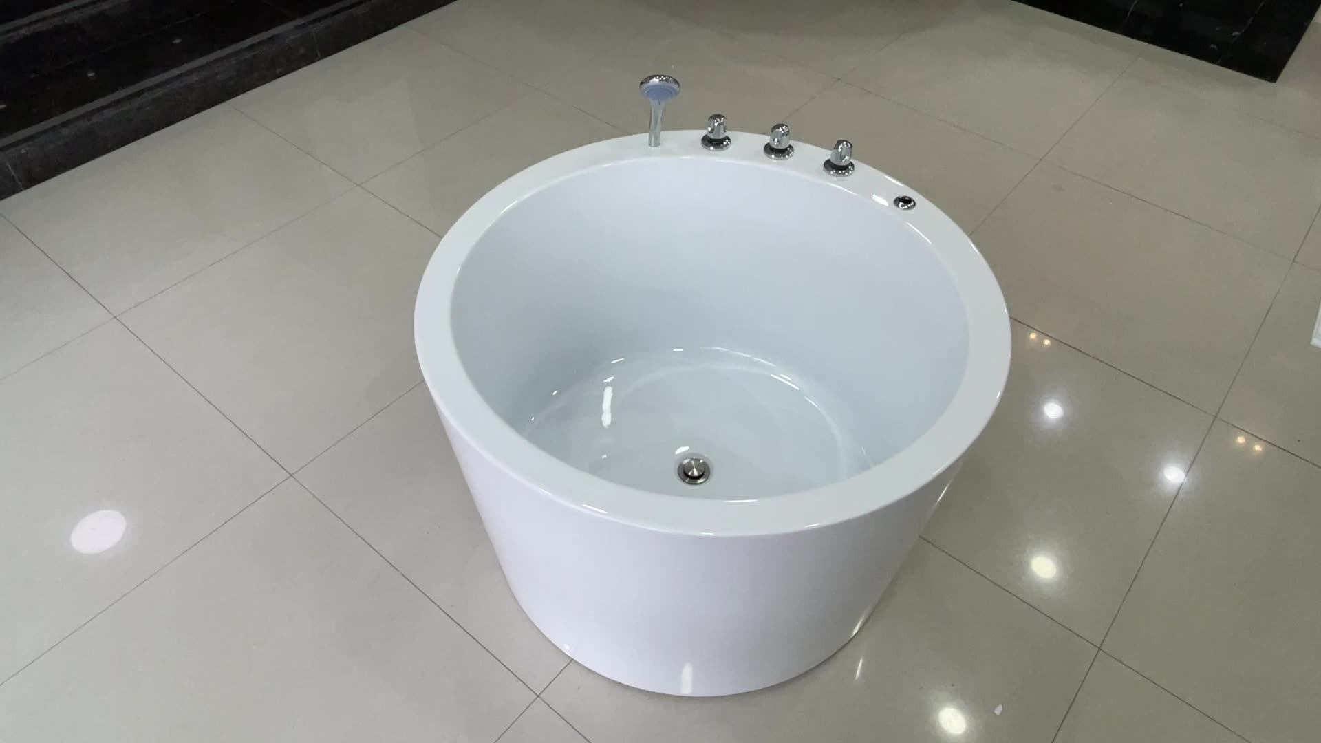 Modern Round Japanese High Acrylic Freestanding Round Tub Soaking